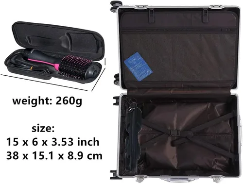 Vista 7 de Brappo Funda de viaje portátil dura compatible con Revlon One-Step Volumizer Original 1.0 Secador de pelo y cepillo de aire caliente. (Sólo funda)