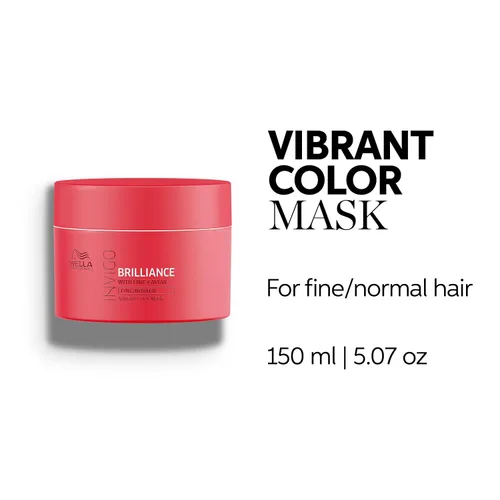 Vista 2 de Wella Professionals Invigo Brilliance - Máscara capilar para cabello de color fino/normal, tratamiento acondicionador, máscara de vibración