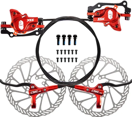 Vista 8 de Chooee Freno de disco hidráulico para bicicleta de montaña, freno de disco hidráulico MTB, freno hidráulico delantero derecho de 31.496 in, negro