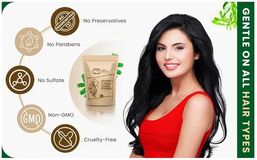 Vista 6 de Arappu/Albizia Amara Powder 8 oz, Champú natural y acondicionador para la reparación del cabello, cuidado del cuero cabelludo, cuidado del cabello