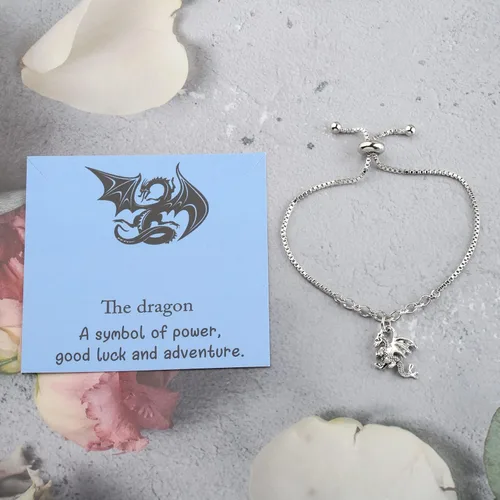 Vista 3 de Pulsera Dragon Wish Dragon Animal Lover Regalo Espíritu Dragón Animal Símbolo de Aventura Amistad Pulsera Tótem Dragón