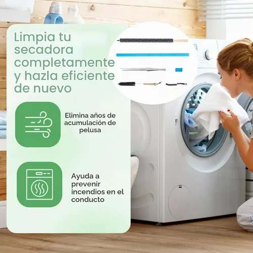 Vista 8 de Kit de limpiador de ventilación de secadora de 5 piezas compatible