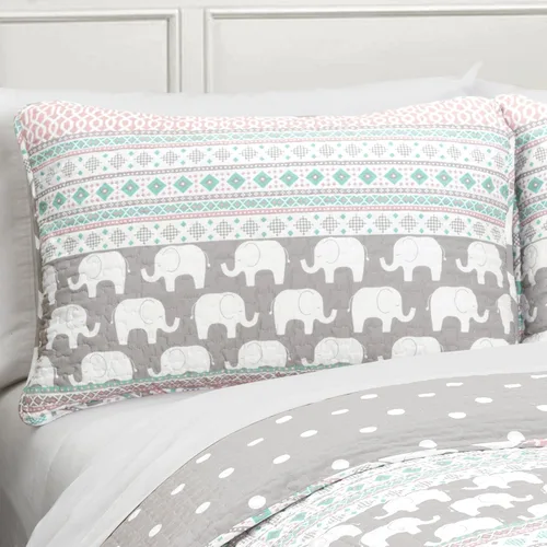 Vista 3 de Juego de ropa de cama de decoración exuberante, Rosa y turquesaPINK & TURQUOISE), Full/ Queen Rosa & Turquesa