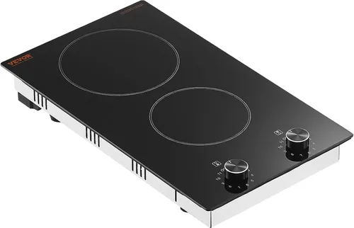 Vista 9 de VEVOR Placa de cocina eléctrica, estufa eléctrica incorporada, con panel de vidrio, control de perilla, 11 niveles de calor, para diversos