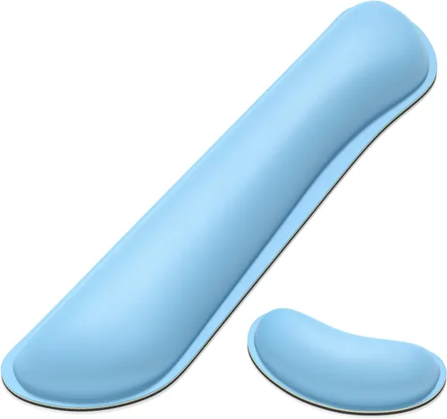 Vista 21 de Dapesuom Reposamuñecas para ratón, soporte ergonómico de espuma viscoelástica para muñeca de ratón, almohadilla de descanso para mano de cuero tipo