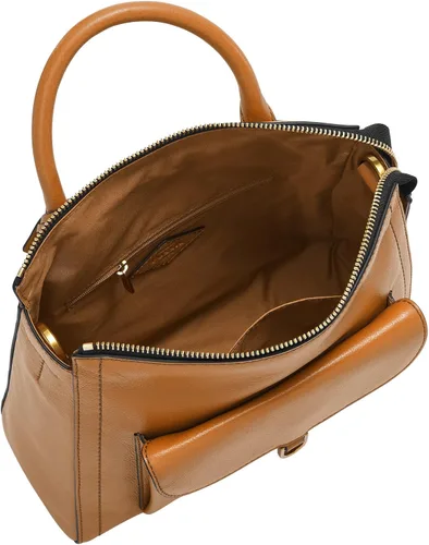 Vista 3 de Fossil Parker - Mini mochila de cuero para mujer, Camello