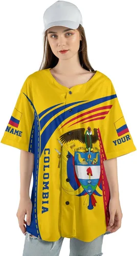 Vista 6 de Camiseta personalizada de béisbol de Colombia, camiseta de béisbol Colombia FLag Pride Camiseta Beisbol Colombiana