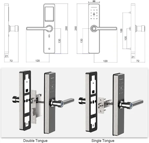 Vista 4 de WiFi Fingerprint Door Lock Stainless Steel Support Tuya APP Code/Smart Card Black X6 (Color : 40)