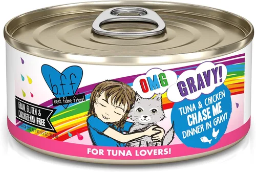 Vista 18 de Weruva B.F.F. OMG – mejor amigo felino Oh My Gravy! Latas de comida húmeda natural sin granos, recetas de tierra y mar en salsa