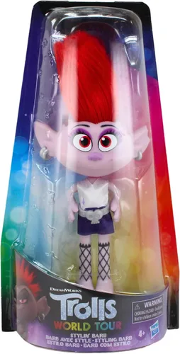 Vista 5 de DREAMWORKS TROLLS Stylin' Barb Fashion Doll con vestido extraíble y accesorio para el cabello, inspirada en Trolls World Tour, niñas de 4 años