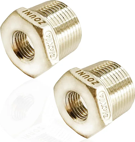 Vista 10 de 2 piezas de buje hexagonal reductor de acero inoxidable 304, NPT macho de 1/2" a NPT hembra de 1/4" (1/2"MNPT - 1/4"FNPT) accesorio de tubería buje
