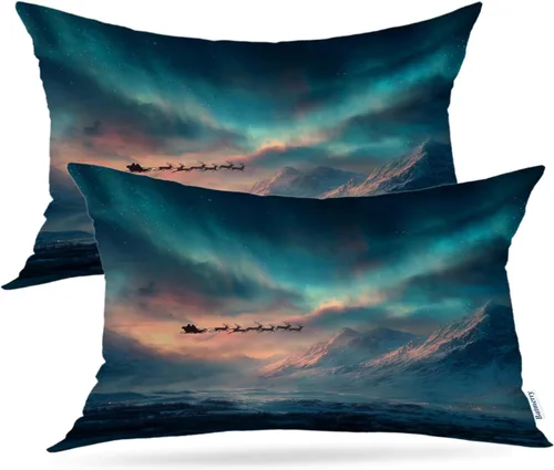 Vista 27 de Batmerry Autumn Forest Throw Pillow Covers, Yellow Orange Foliage in Fall Park Decorative Pillow Covers Digital Printing Blended for Couch Sofa Bed