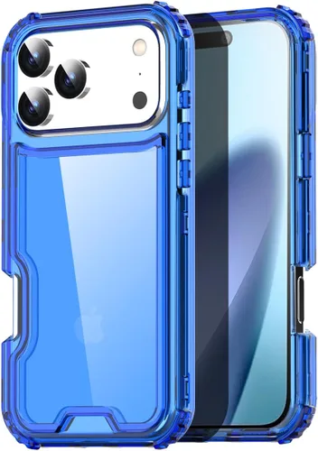 Vista 21 de AICase para iPhone 17 Transparente, Resistente Duradera de 3 Capas de Cristal Transparente [No amarillea]