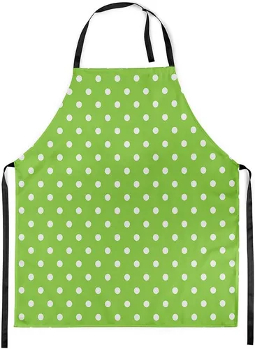 Vista 25 de jejeloiu Delantal de lunares rojos y blancos para mujeres y hombres, de 26 x 31 pulgadas, diseño retro de lunares