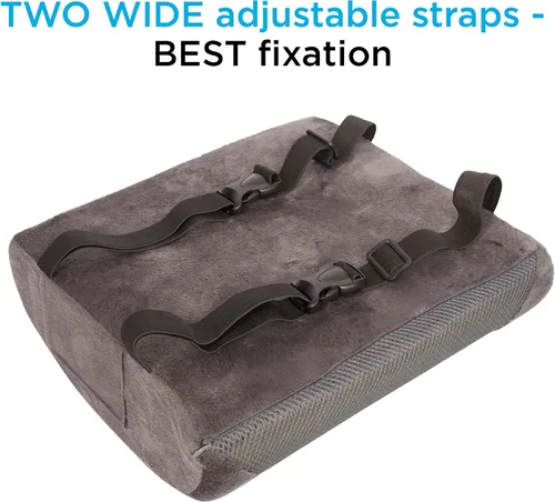 Vista 13 de Cojín para asiento (espuma viscoelástica ortopédica y lumbar, 2 unidades), color gris oscuro 2 pcs