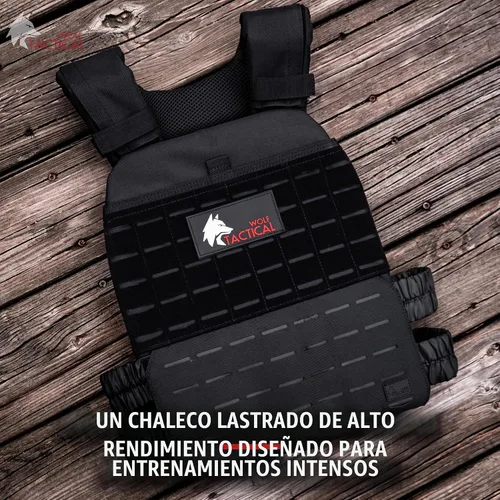 Vista 3 de WOLF TACTICAL Chaleco con peso y placas de chaleco de peso (negro, 14.5 libras)