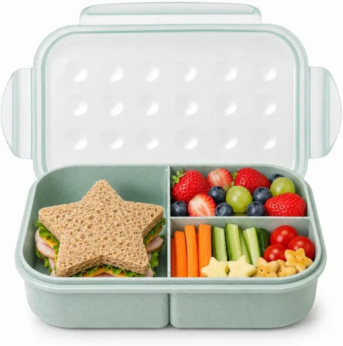 Vista 8 de MISS BIG® Fiambrera estilo bento,Fiambrera estilo bento para niños,Fiambrera para niños,Fiambrera para niños a prueba de fugas,Contenedores