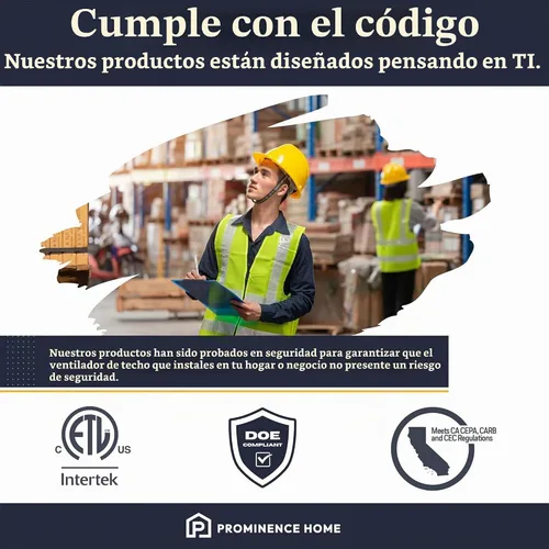 Vista 8 de Prominence Home Glenmont, Ventilador de techo LED de granja de 52 pulgadas con luz, interruptor de cadena, tres opciones de montaje, aspas de doble