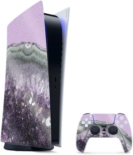 Vista 34 de MightySkins - Skin para juegos con purpurina brillante para PS5 y PlayStation 5, ágata amatista, acabado duradero con purpurina de alto brillo