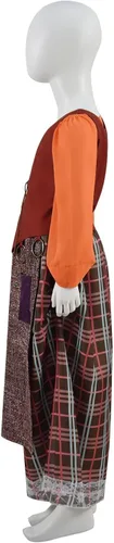 Vista 3 de Disfraz de Mary Sanderson para adultos y niñas, disfraz de cosplay para fiesta de Halloween, vestido de bruja, camiseta sin mangas