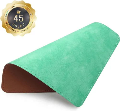 Vista 36 de Alfombrilla para mouse, alfombrilla de mouse de poliuretano, alfombrilla de mouse de cuero con borde cosido base de microfibra con antideslizante