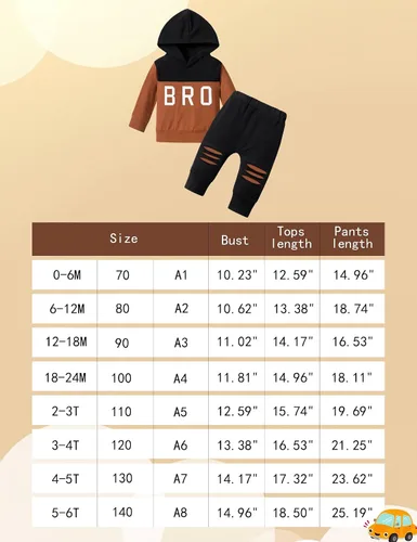 Vista 7 de Conjunto de ropa para bebé niño pequeño, sudadera con capucha de manga larga con estampado de letras, pantalones rasgados, conjunto de trajes