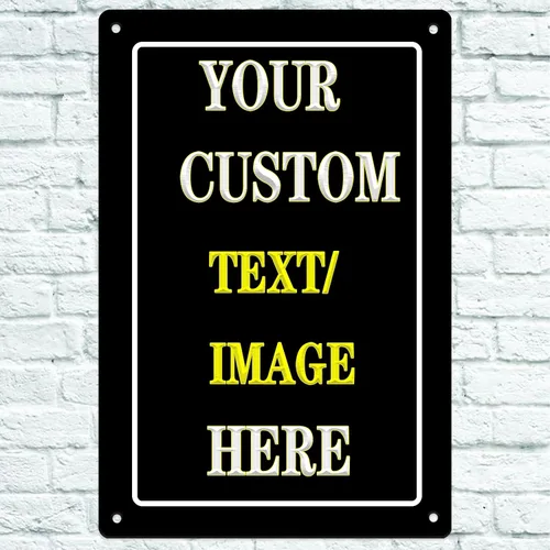Vista 16 de Letreros de metal personalizados, letreros de estaño personalizados con logotipo de texto, imagen, impermeable, letreros de aluminio personalizados