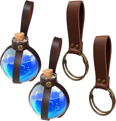 Vista 23 de SUMGOGO Botella mágica oscura de poción de corcho para Halloween, cosplay, feria Ren, accesorios de bruja, accesorios de disfraz, vaso redondo