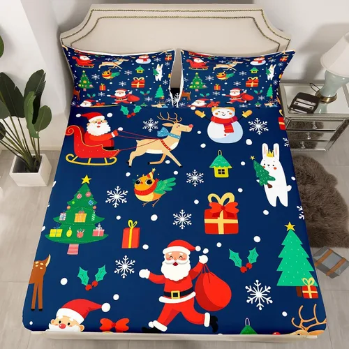 Vista 18 de Erosebridal Divertida sábana bajera ajustable de Halloween para niños, lindo juego de ropa de cama de calabaza fantasma, decoración de Halloween