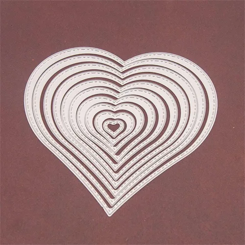 Vista 3 de 10 troqueles de corte de corazón de amor, corazones de amor para el día de San Valentín, plantillas de metal en relieve, molde de plantilla