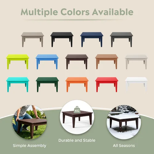 Vista 6 de WestinTrends Ashore - Mesa de centro para exteriores, 32 pulgadas de madera de polietileno Adirondack para todo tipo de clima, mesa auxiliar Marrón
