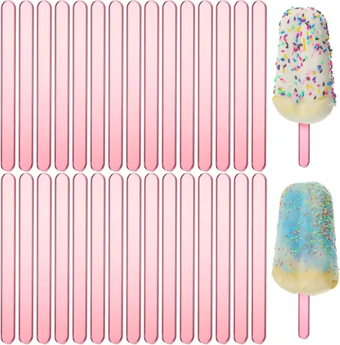 Vista 20 de 30 palitos acrílicos reutilizables para tartas, moldes para tartas, espejos, palitos de helado, molde para tartas para el hogar, pasteles, dulces