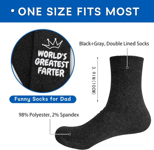 Vista 2 de Mason Life Calcetines divertidos para hombre, regalos de cumpleaños para papá, regalos divertidos para papá, el mejor pedo del mundo, I Mean Father