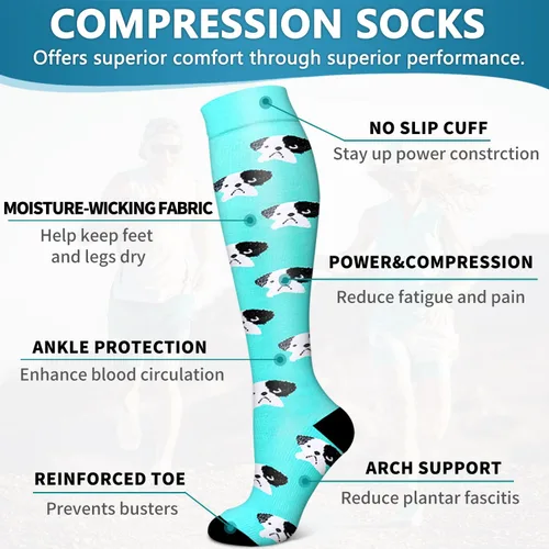 Vista 93 de Bluemaple 6 Pack Copper Compression Socks for Women and Men Circulation-Best Support for Medical, Running,Nursing,Athletic