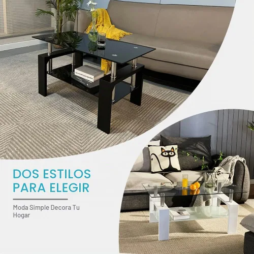 Vista 7 de Btrpily Mesa de centro rectangular para sala de estar, mesa de té adecuada para sala de espera, mesa auxiliar moderna con patas de madera, mesa
