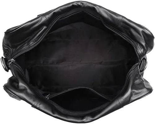 Vista 4 de Vintage aceite cera cuero viaje Duffel 15 "portátil hombro bolsa de fin de semana deportes durante la noche equipaje Tote bolso gimnasio bolsa