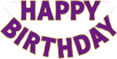 Vista 12 de Pancarta de Feliz Cumpleaños con Purpurina Negra - 9 pies Pre-Ensartada Sin Bricolaje Cartel de Fondo para Fiestas, Adultos, Niños, Mujeres