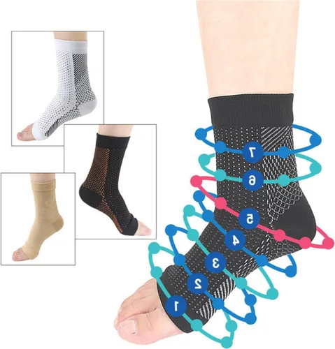 Vista 2 de Stunor Dr.Calcetines de neuropatía, calcetines calmantes para neuropatía, calcetines de neuropatía para pies, calcetines calmantes, soporte de arco