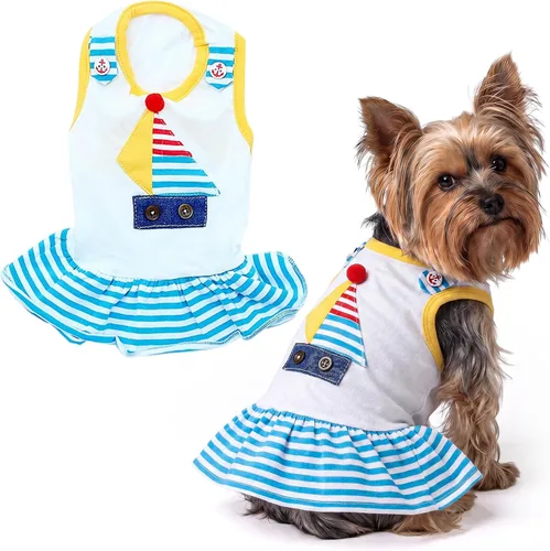 Vista 119 de Parisian Pet Chambray - Vestido para perro - Ligero sin mangas para perro, niña, talla XS Chambray en general