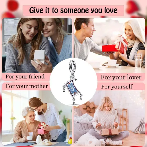 Vista 4 de Dijes de personajes de película para mujer, pulseras y collares en plata de ley 925, día de la madre, cumpleaños, Navidad