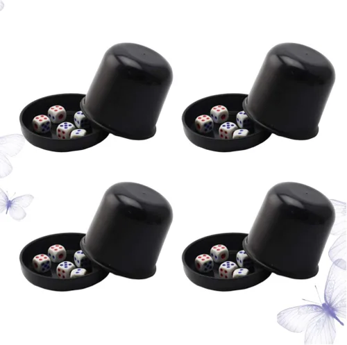 Vista 9 de NUOBESTY Juego de dados para juegos de dados profesionales para mentirosos Farkle Bar Ktv caja de dados anti trampas con 5 dados (negro)