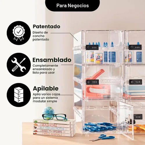 Vista 10 de Lockabox One™ Caja de Seguridad Premium Caja de Seguridad con Cerradura de Combinación Mediana para Alimentos, Medicamentos y Seguridad