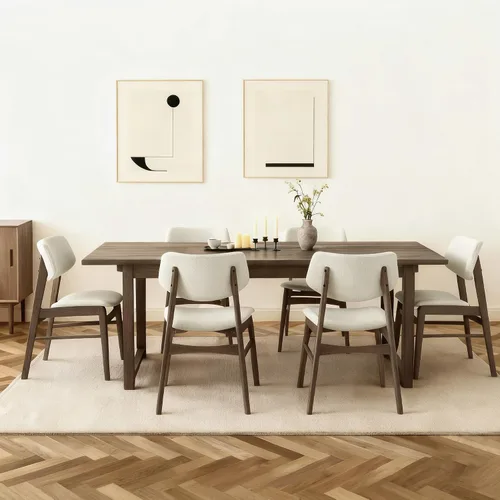 Vista 17 de KISLOT - Juego de 2 sillas de comedor de madera, sillas de cocina tapizadas, originales