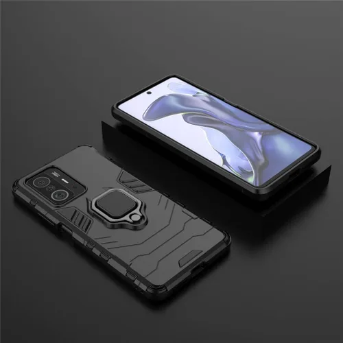 Vista 6 de MaiJin Compatible con Xiaomi Mi 11T, funda Mi11T Pro, soporte de agarre de anillo de metal, parachoques duro a prueba de golpes