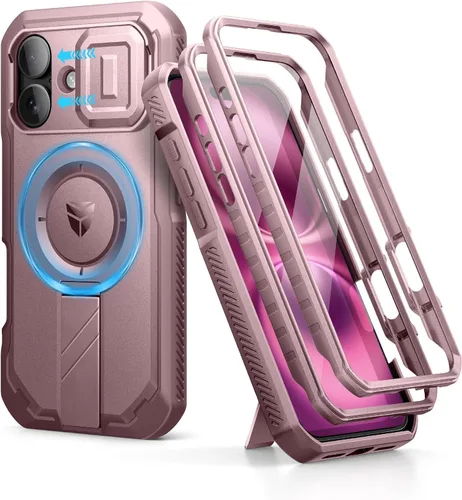 Vista 61 de Dexnor - Funda para iPhone 12 & iPhone 12 Pro con tapa deslizante para cámara, soporte ajustable y protector de pantalla integrado, carcasa