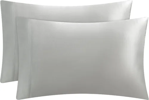 Vista 8 de Juicy Couture Juego de sábanas de satén de tamaño individual, juego de sábanas sedosas de bolsillo profundo con 1 sábana bajera, 1 sábana encimera