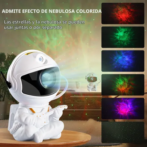Vista 2 de Proyector de estrellas de astronauta, luz nocturna para niños, luz de proyector de nebulosa. Proyector de galaxia para dormitorio, sala