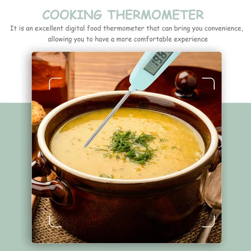 Vista 9 de OSALADI Digital Food Thermometer for Cooking and Frying LCD Display Kitchen Probe for Candy and Protein Green Electronic Cooking Thermometer