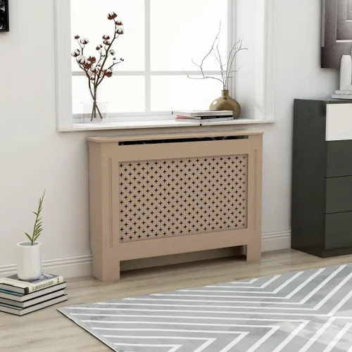 Vista 6 de 2 piezas de MDF para el hogar, calentador de sala de estar, soporte lateral para calefacción, cubierta de radiador, estante de gabinete de Blanco