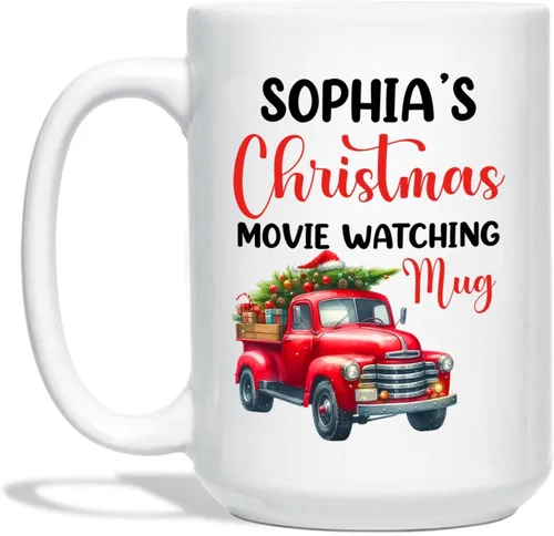 Vista 11 de Taza Personalizada Construcción De Muñeco De Nieve Con Nombre, Taza De Café De Navidad Muñeco De Nieve, Tazas De Árbol De Navidad Personalizadas